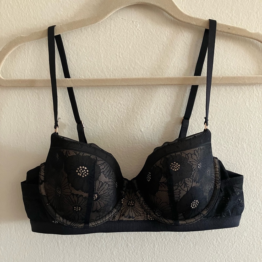 Aerie - Black and Sheer Bra 36B - Like New!